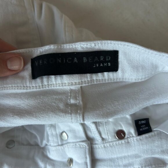 Veronica Beard Debbie Skinny Button Fly White Jeans Womens Size 26/2 - Picture 7 of 10